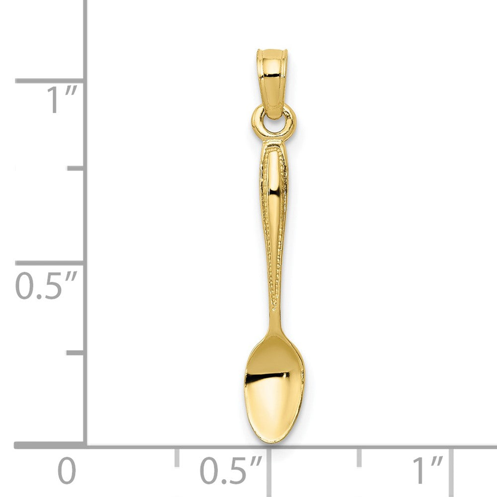 10k Yellow Gold 4 mm 3-D Table Spoon Pendant (0.55 grams)