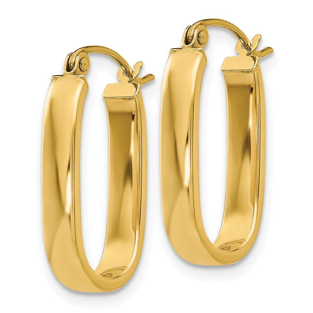 10k Yellow Gold 3.5 mm Oval Hoop Earrings (1.64 grams)