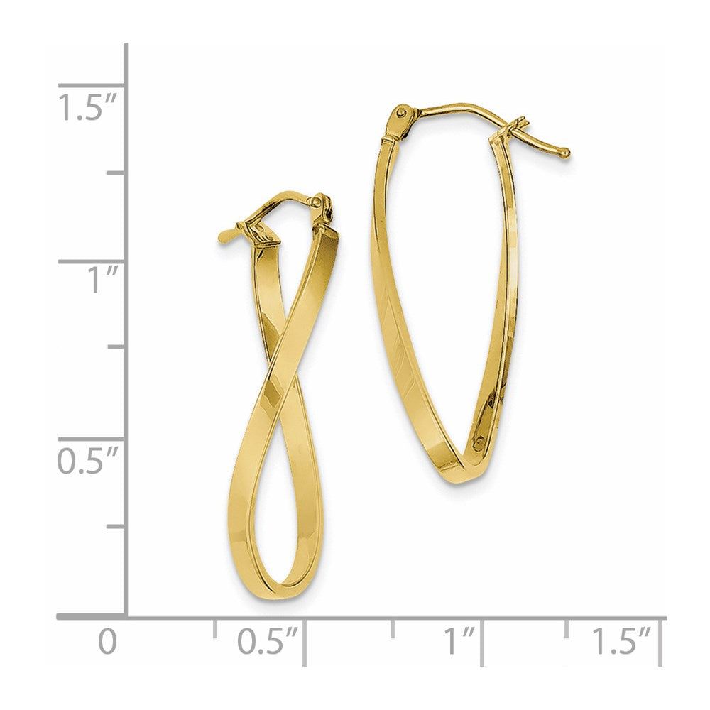 10k Yellow Gold 10.59 mm Small Twisted Earrings (1.23 grams)