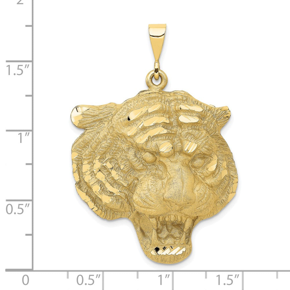 10k Yellow Gold 31 mm Tigers Head Pendant (8.4 grams)