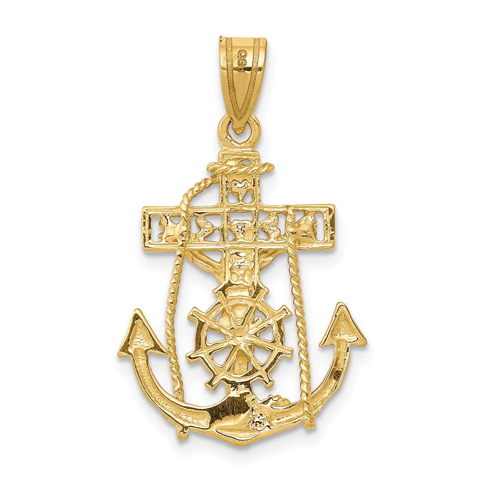 10k Yellow Gold 18 mm Mariners Cross Pendant (1.66 grams)