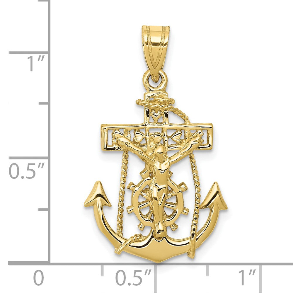 10k Yellow Gold 18 mm Mariners Cross Pendant (1.66 grams)