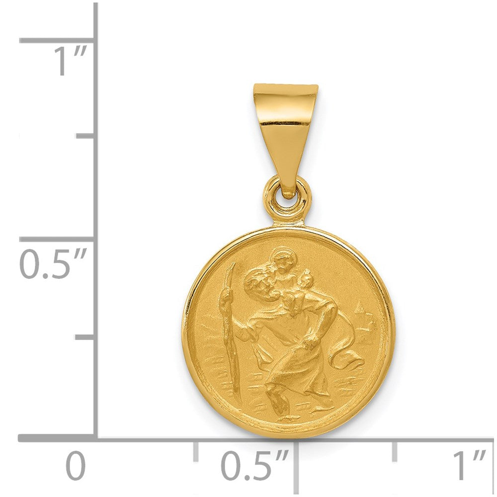 18k Yellow Gold 14.3 mm Saint Christopher Medal Pendant (1.52 grams)