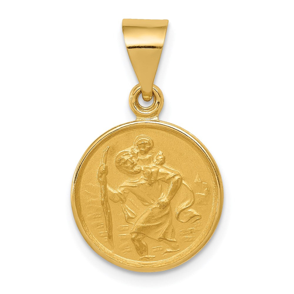 18k Yellow Gold 14.3 mm Saint Christopher Medal Pendant (1.52 grams)