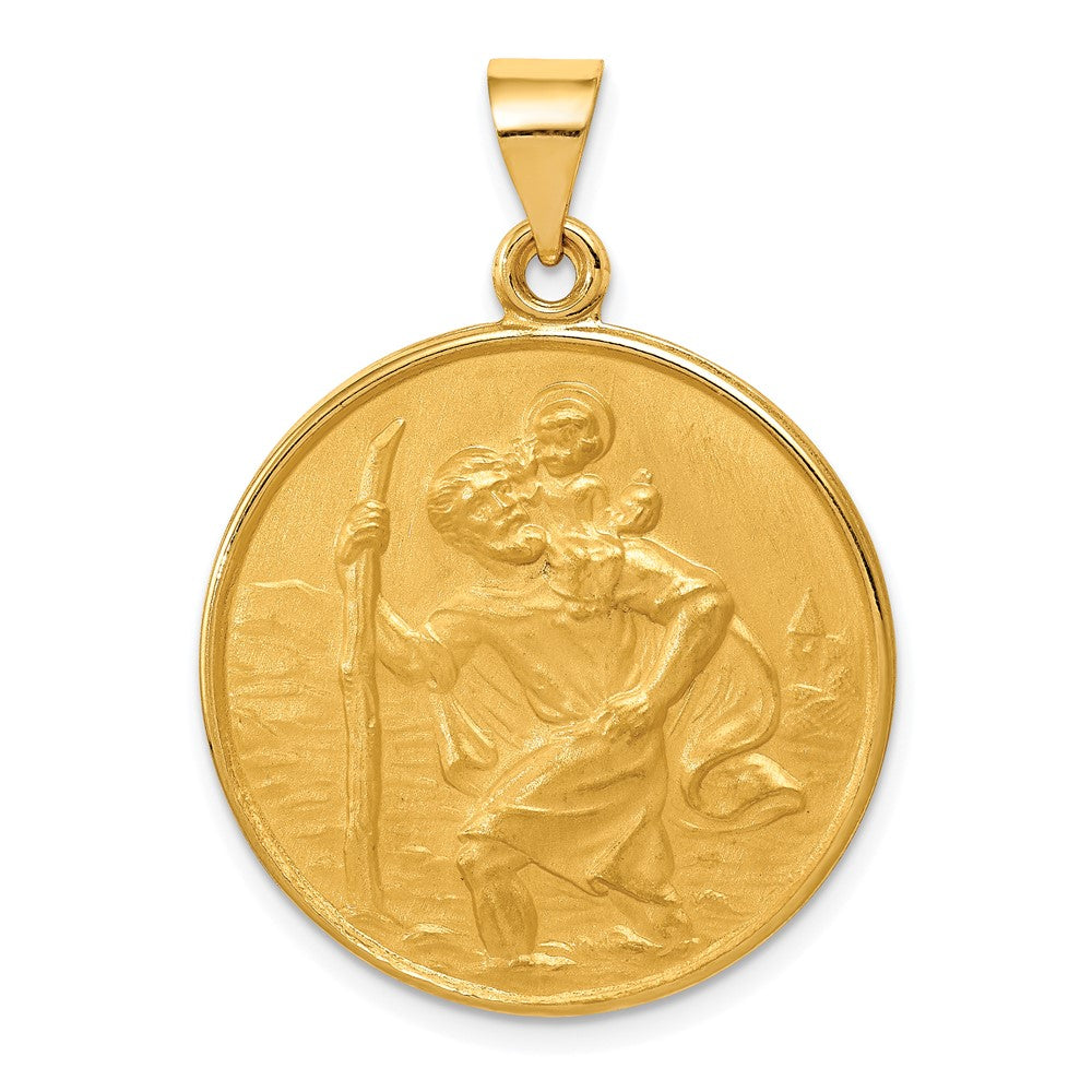 18k Yellow Gold 25.6 mm Saint Christopher Medal Pendant (6.08 grams)