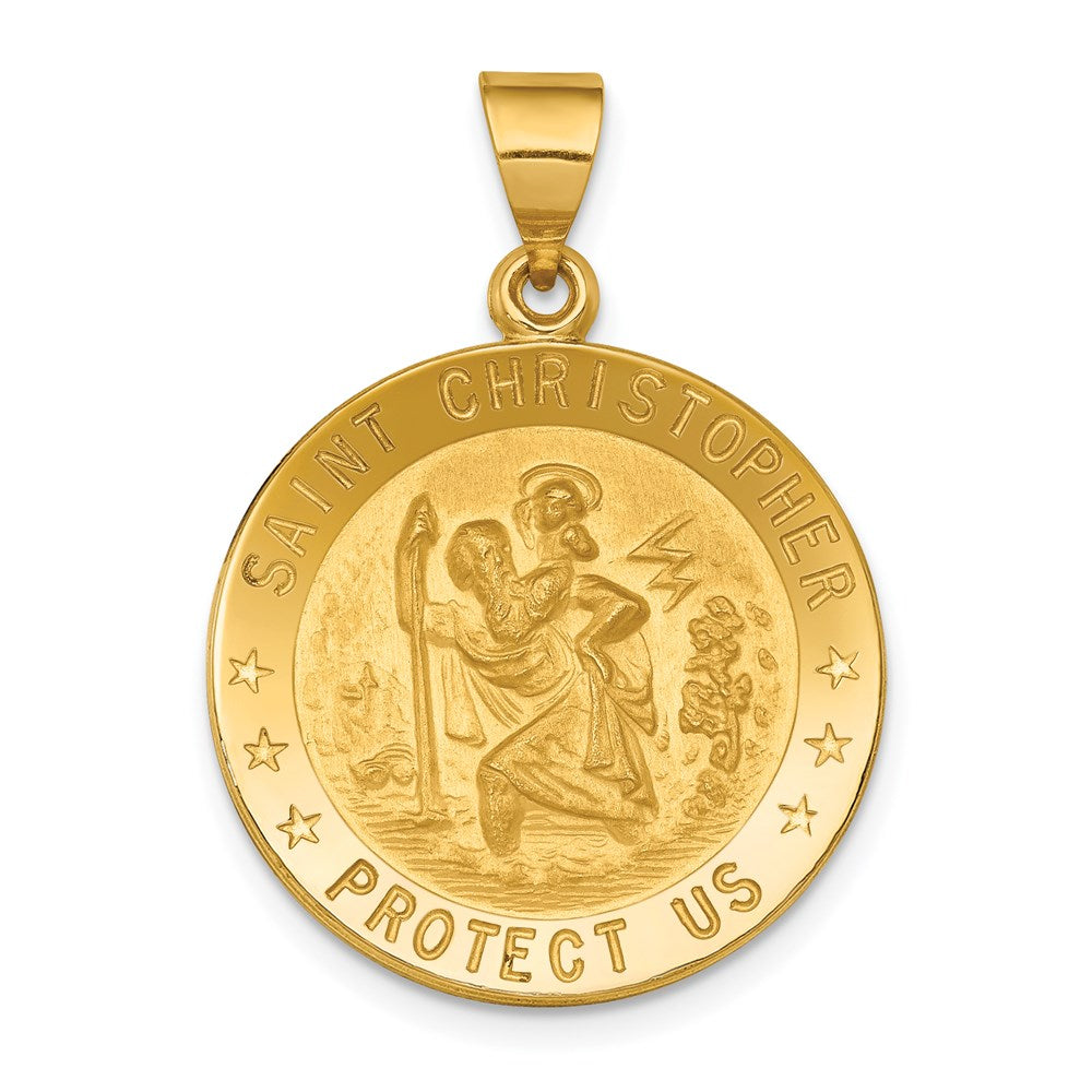 18k Yellow Gold 22 mm Saint Christopher Medal Pendant (4.08 grams)