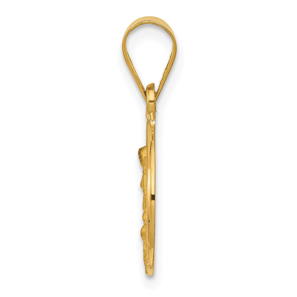 18k Yellow Gold 13.75 mm Guardian Angel Medal Pendant (1.43 grams)