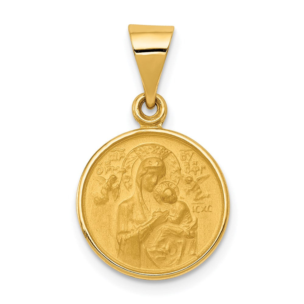 18k Yellow Gold 13.7 mm Our Lady of Perpetual Help Medal Pendant (1.52 grams)