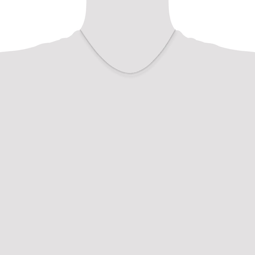 14k White Gold .4 mm Carded Cable Rope Chain (0.24 grams)