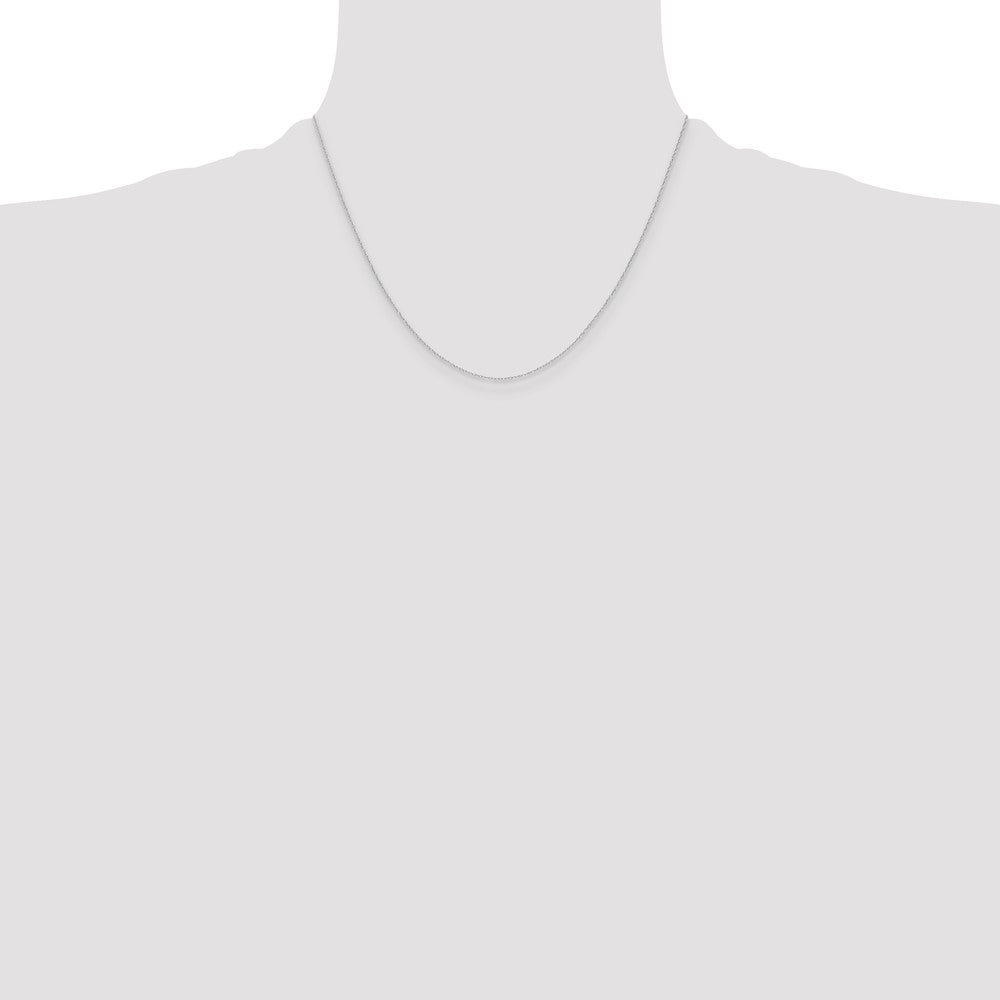 14k White Gold .4 mm Carded Cable Rope Chain (0.24 grams)