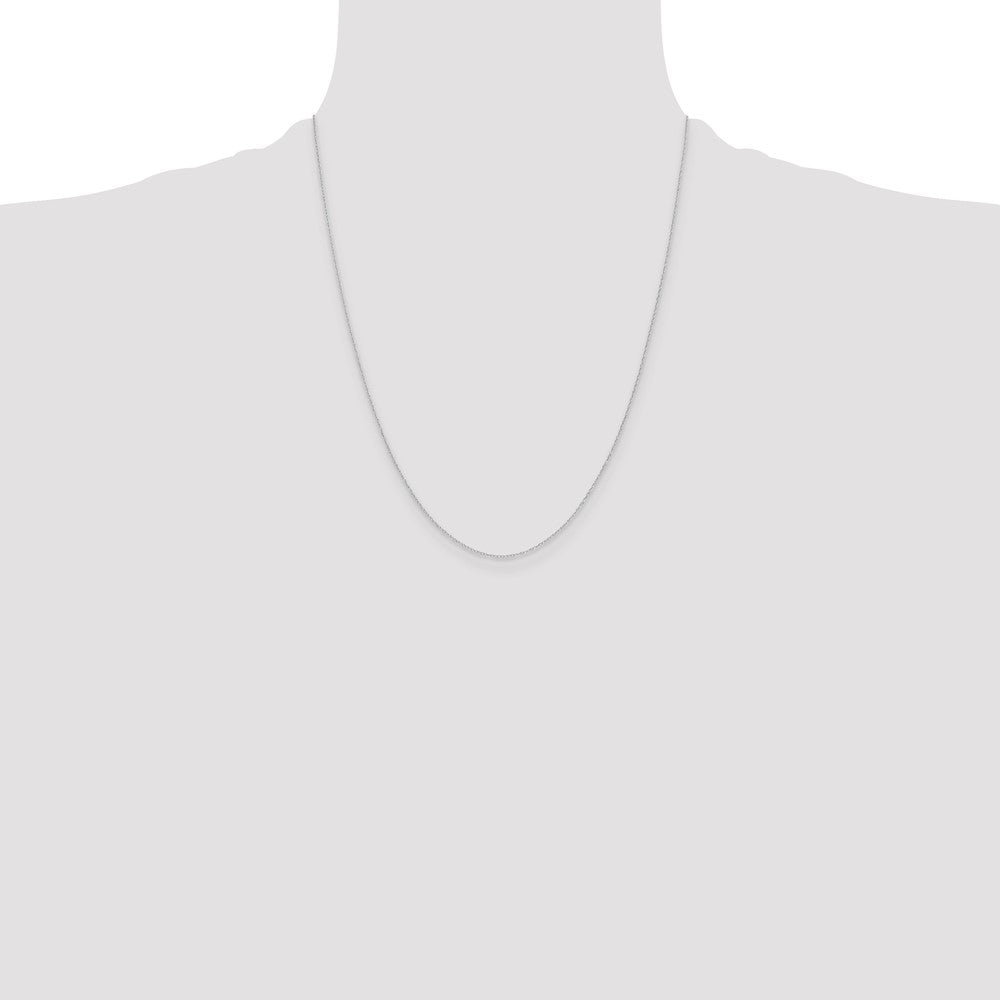 14k White Gold .4 mm Carded Cable Rope Chain (0.24 grams)