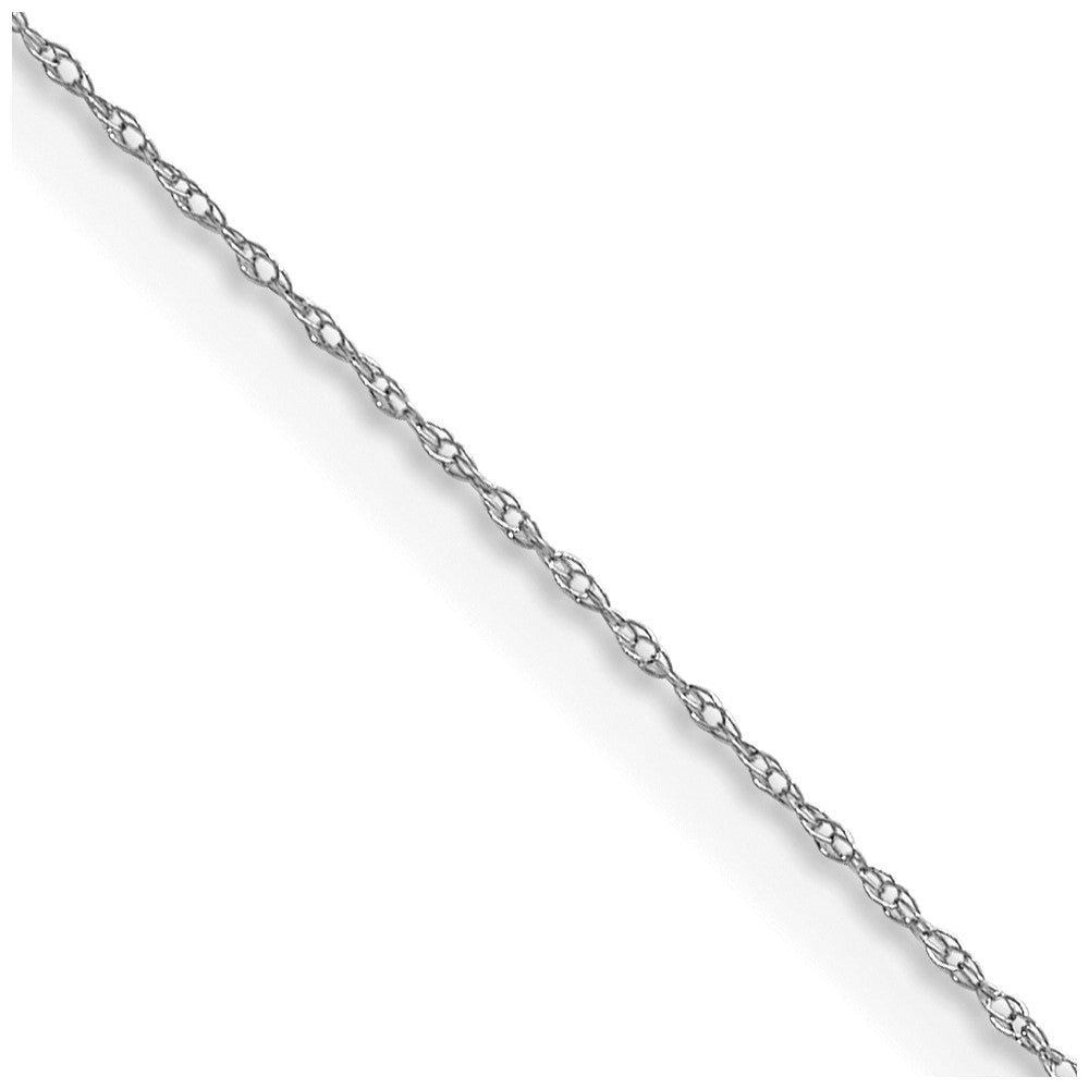14k White Gold .4 mm Carded Cable Rope Chain (0.24 grams)