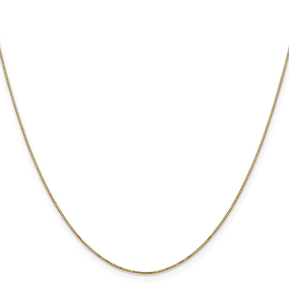 14k .5mm Carded Box Chain (0.91 grams)