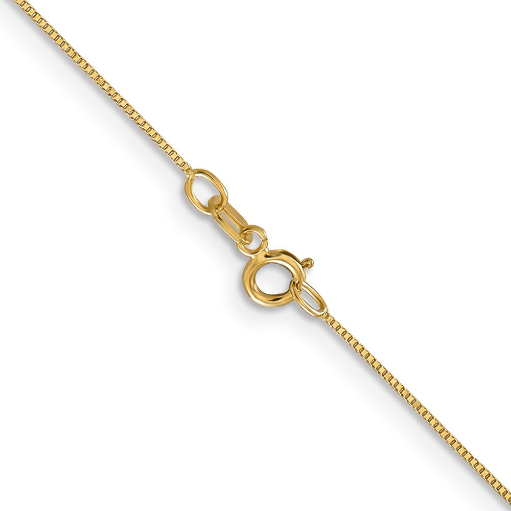 14k .5mm Carded Box Chain (0.91 grams)