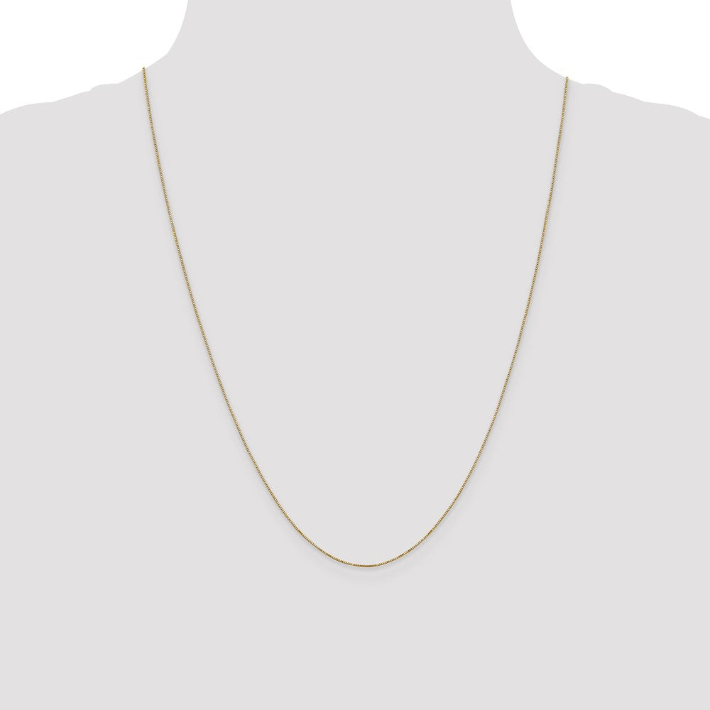 14k .5mm Carded Box Chain (0.91 grams)