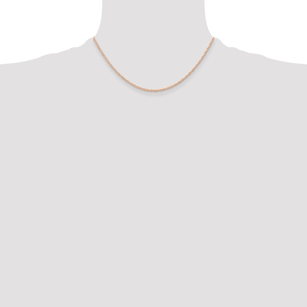 14k Rose Gold .6 mm Carded Cable Rope Chain (0.50 grams)