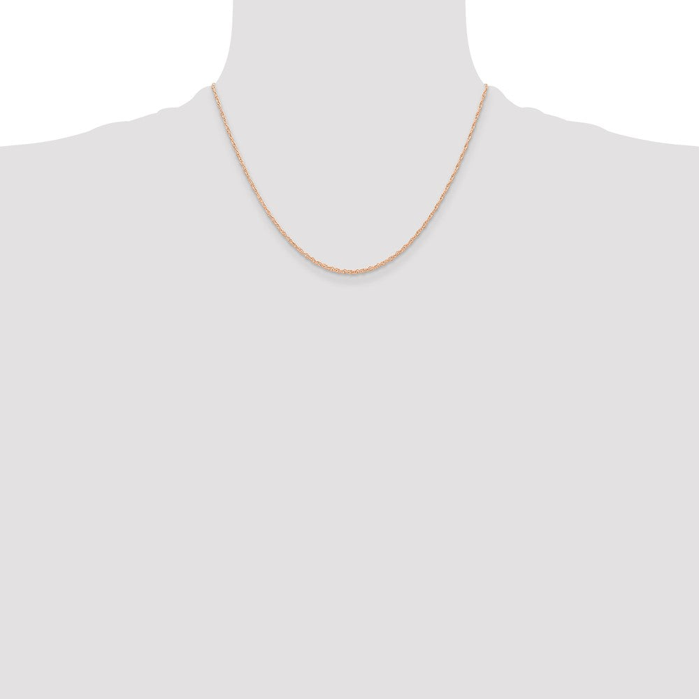 14k Rose Gold .6 mm Carded Cable Rope Chain (0.50 grams)