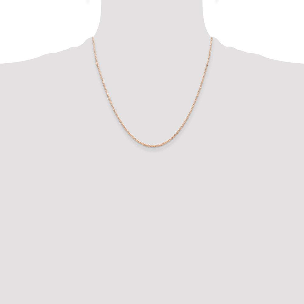 14k Rose Gold .6 mm Carded Cable Rope Chain (0.50 grams)
