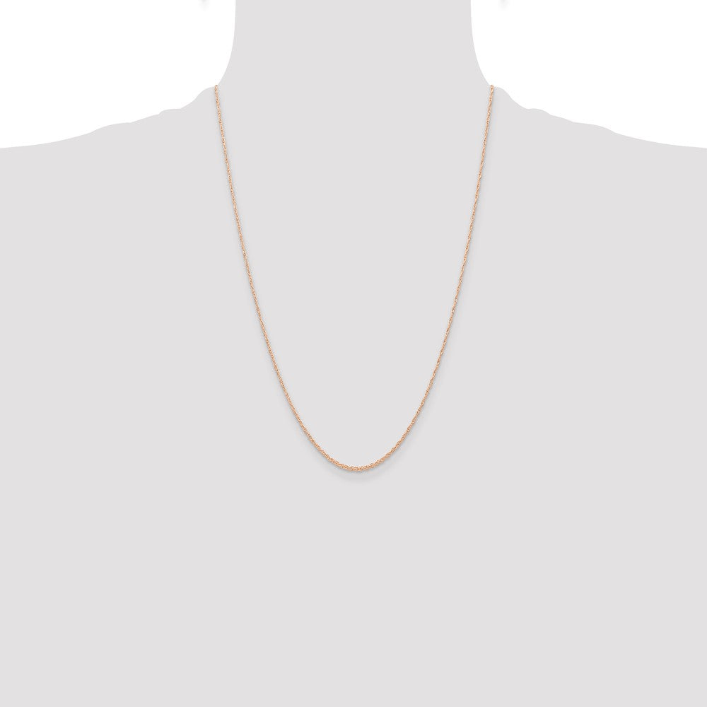 14k Rose Gold .6 mm Carded Cable Rope Chain (0.50 grams)