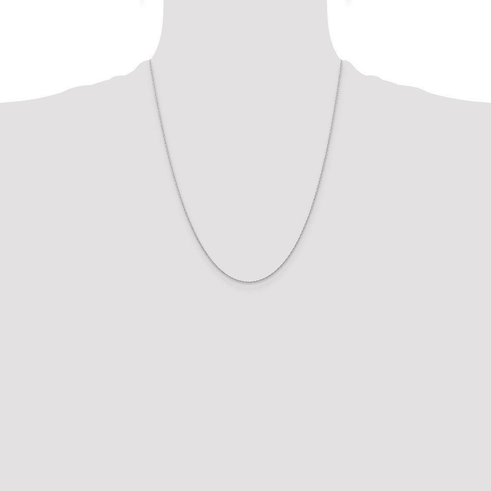 14k White Gold .6 mm Carded Cable Rope Chain (0.41 grams)