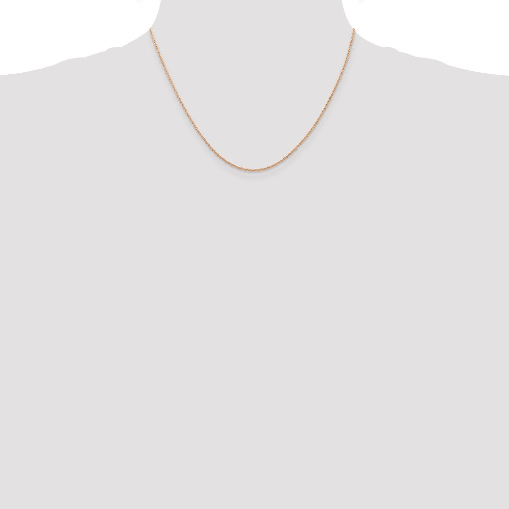 14k Rose Gold .7 mm Carded Cable Rope Chain (0.75 grams)