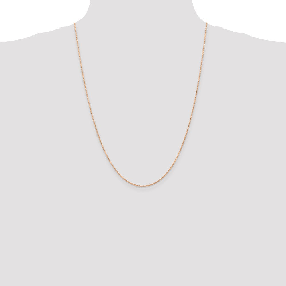 14k Rose Gold .7 mm Carded Cable Rope Chain (0.75 grams)