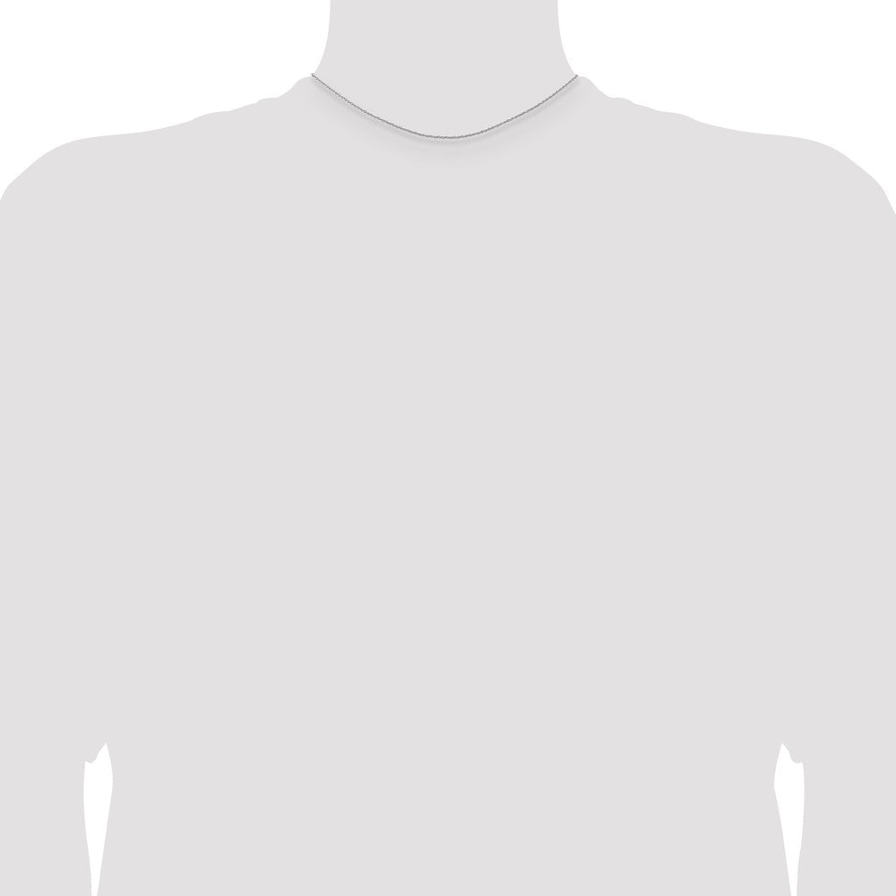 14k White Gold .7 mm Carded Cable Rope Chain (0.66 grams)