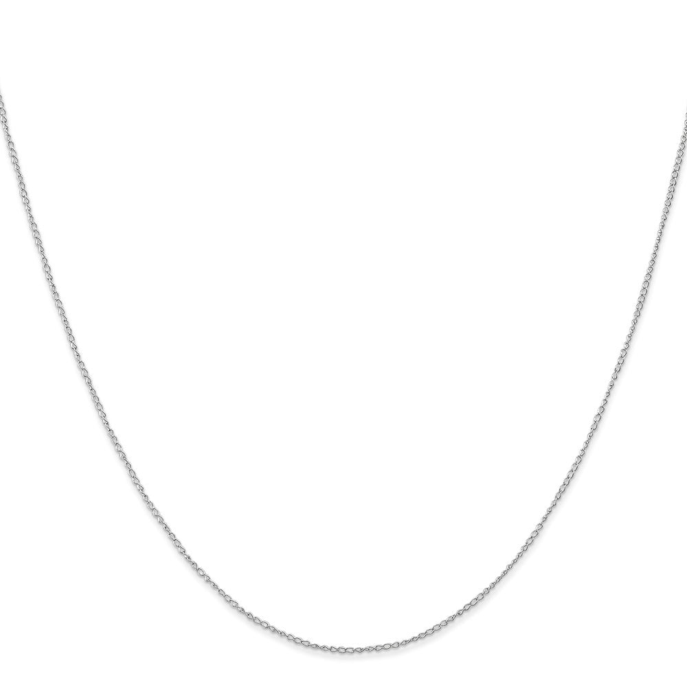 14k White Gold .5mm Carded Curb Chain (0.43 grams)