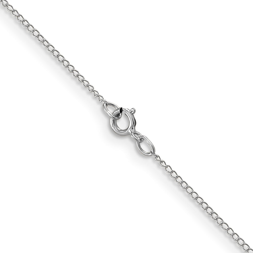 14k White Gold .5mm Carded Curb Chain (0.43 grams)