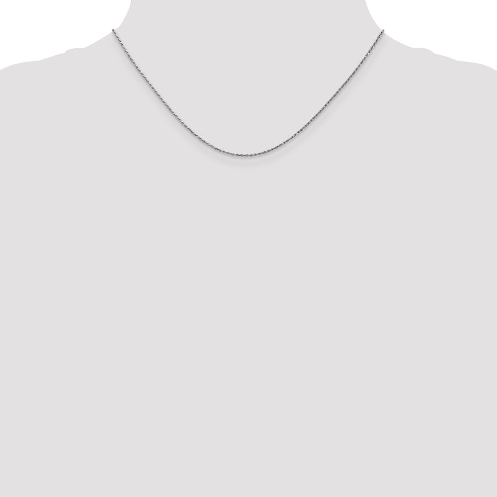 14k White Gold .95 mm Carded Cable Rope Chain (0.77 grams)