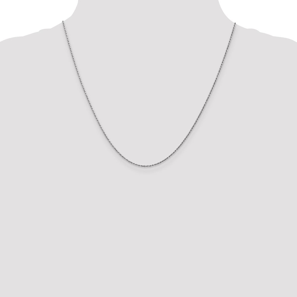 14k White Gold .95 mm Carded Cable Rope Chain (0.77 grams)