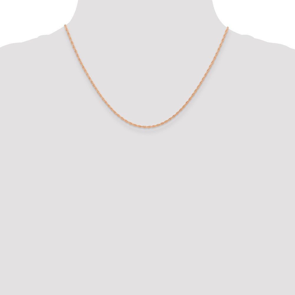 14k Rose Gold 1.15mm Carded Cable Rope Chain (1.22 grams)