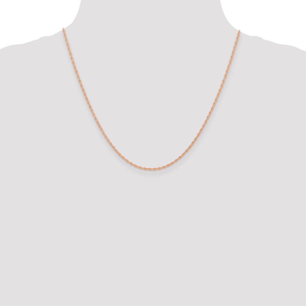 14k Rose Gold 1.15mm Carded Cable Rope Chain (1.22 grams)