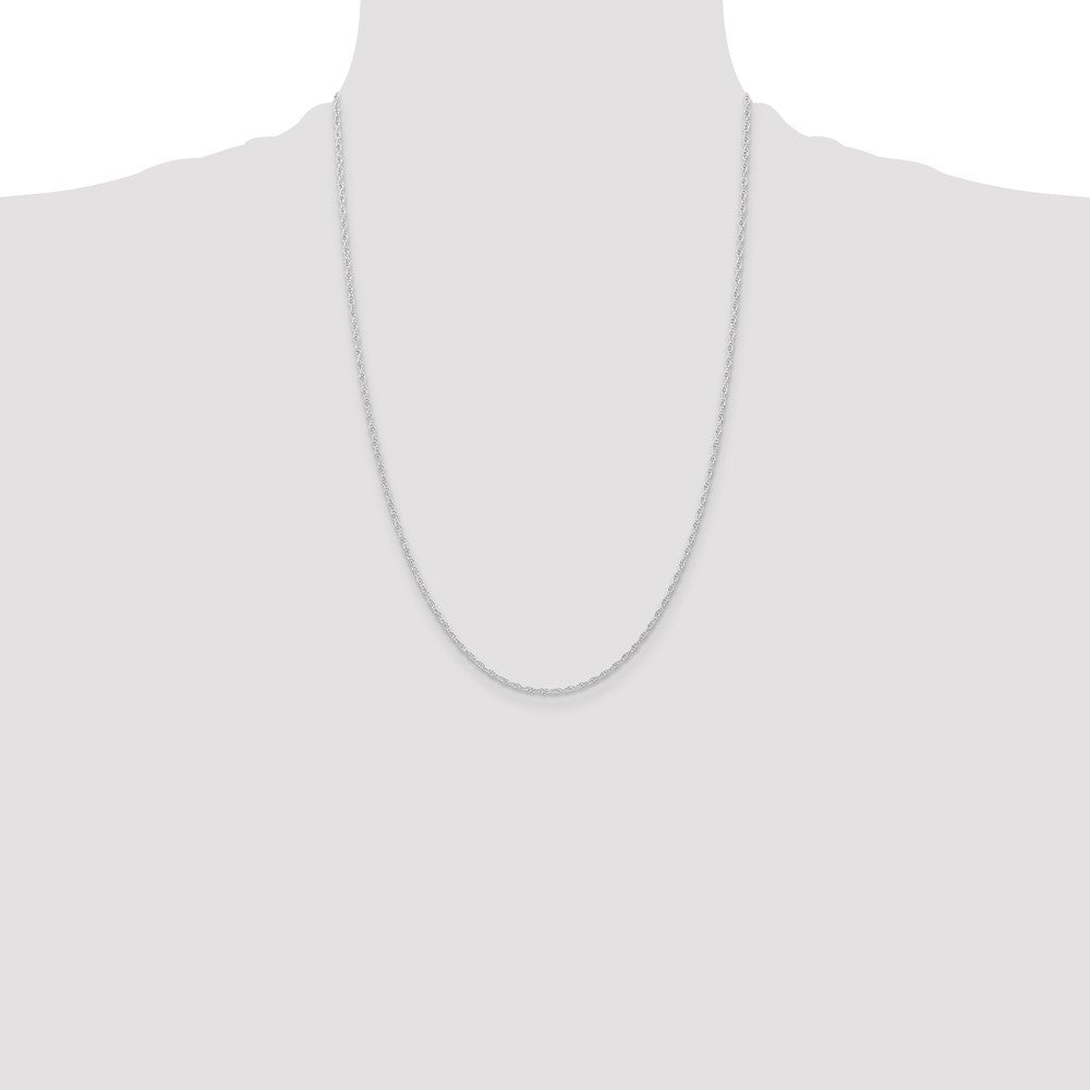 14K White Gold 1.15mm Carded Cable Rope Chain (1.22 grams)