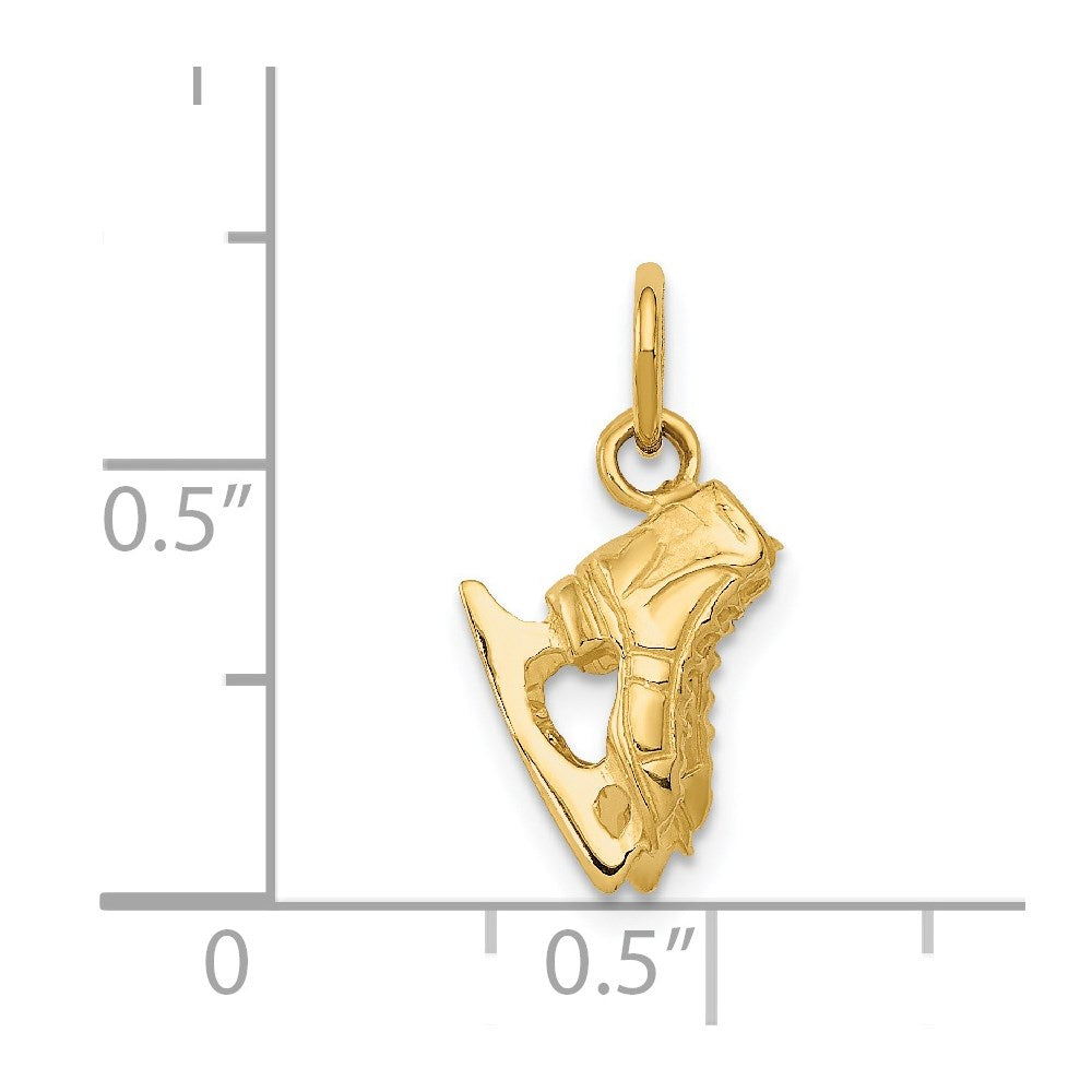 14k Yellow Gold 17 mm 3-D PAIR Of Ice Skates Charm (2.17 grams)