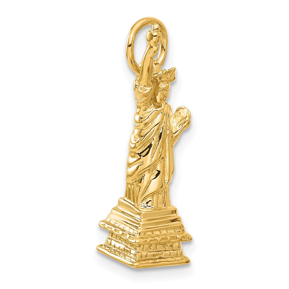 14k Yellow Gold 8 mm 3D Statue Of Liberty Charm (4 grams)