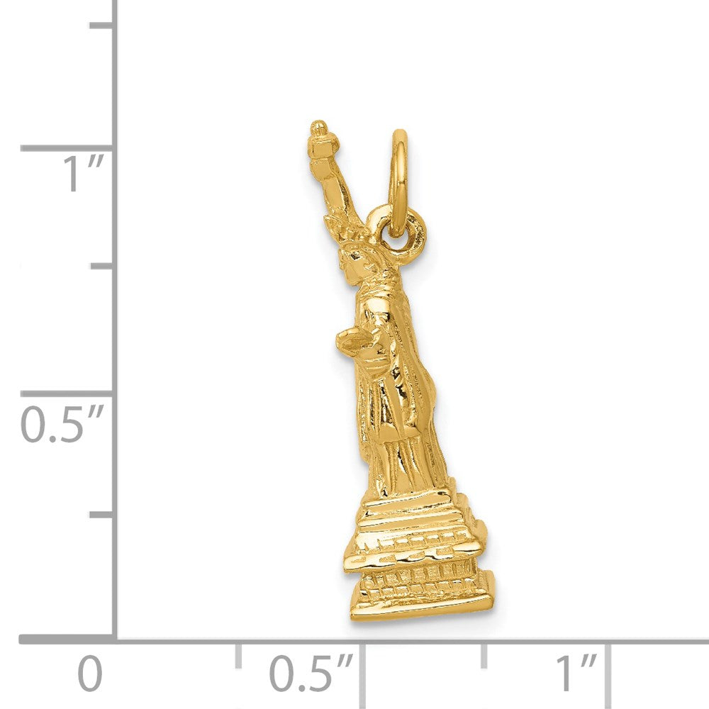 14k Yellow Gold 8 mm 3D Statue Of Liberty Charm (4 grams)