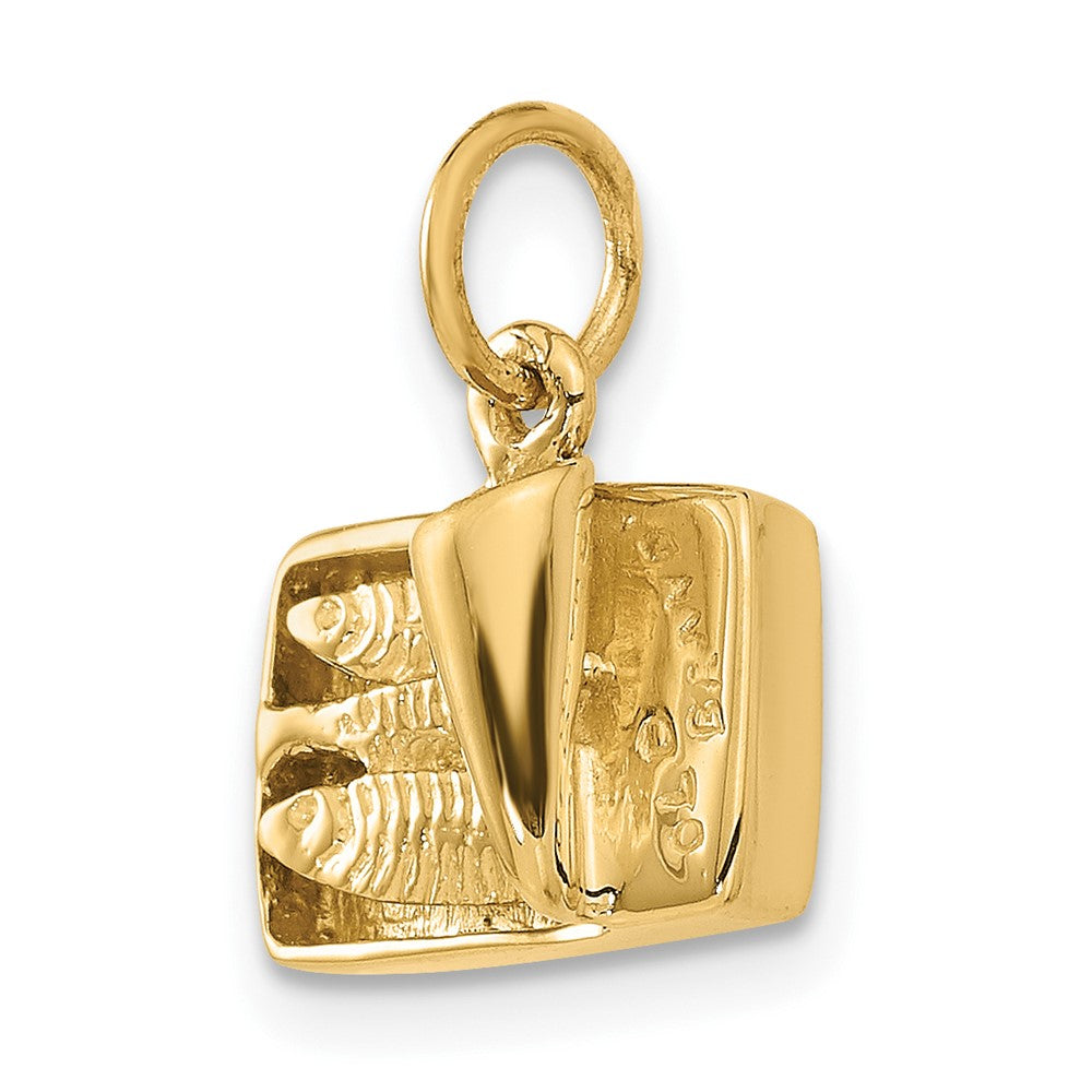 14k Yellow Gold 15 mm 3D Sardine Can Charm (3.19 grams)