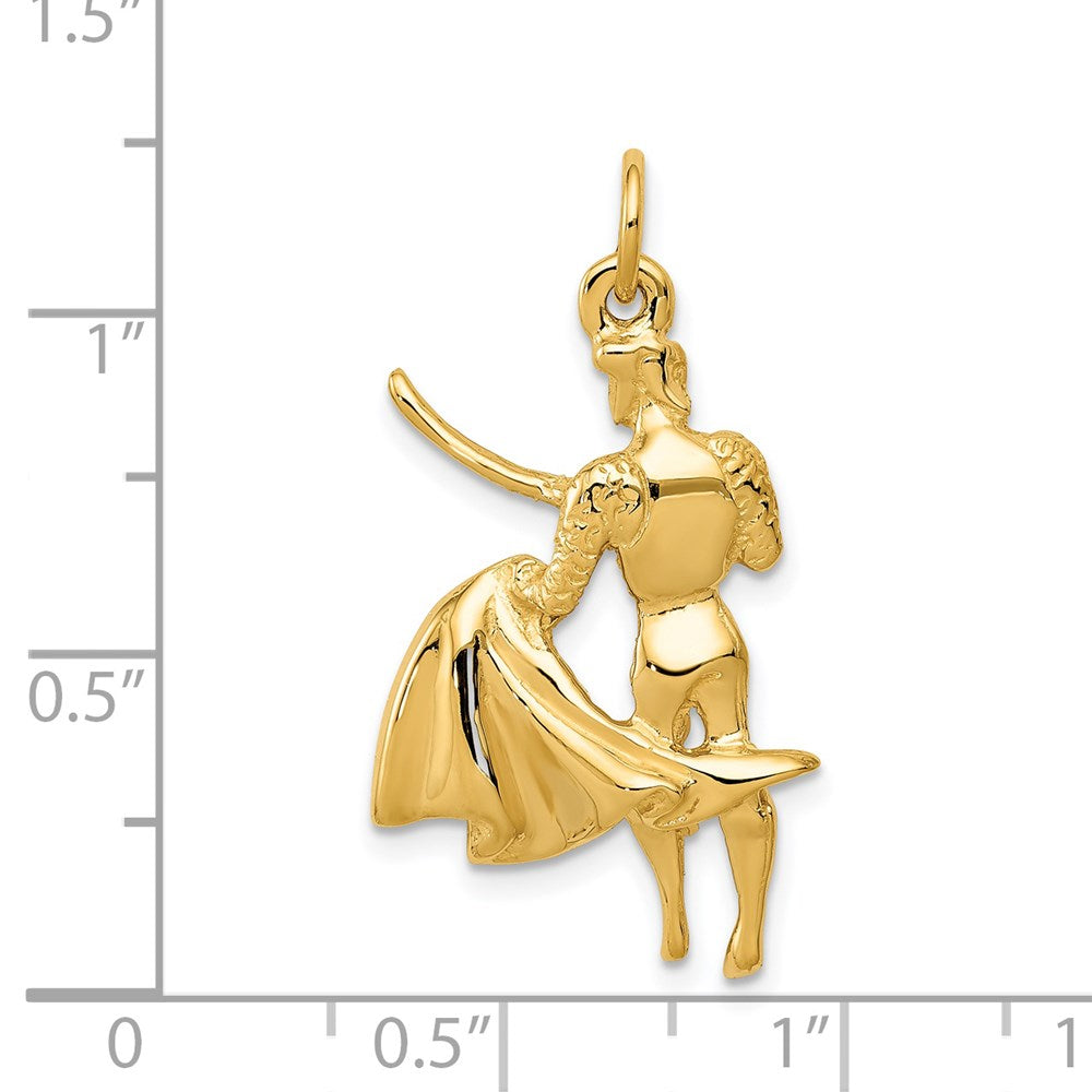 14k Yellow Gold 16 mm Matador Charm (2.22 grams)
