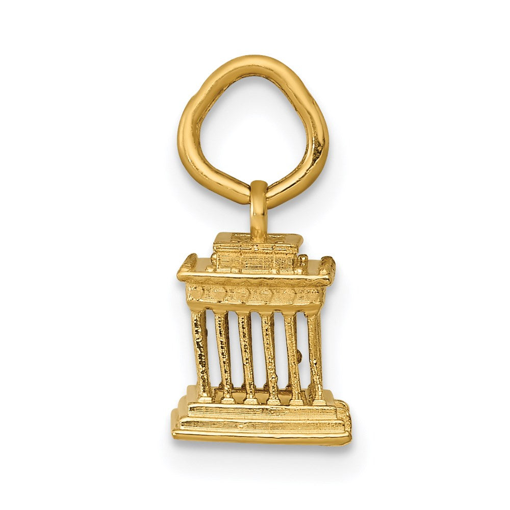 14k Yellow Gold 12 mm Lincoln Memorial Charm (1.93 grams)