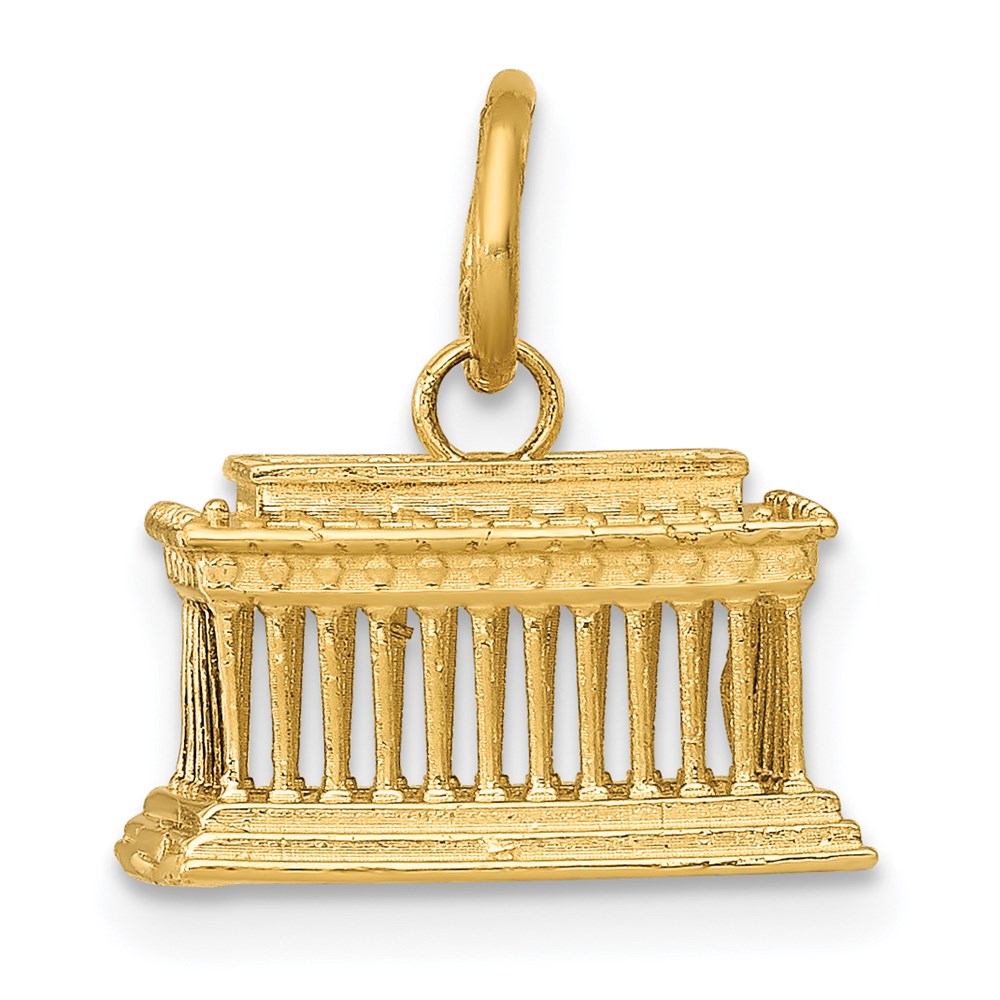 14k Yellow Gold 12 mm Lincoln Memorial Charm (1.93 grams)