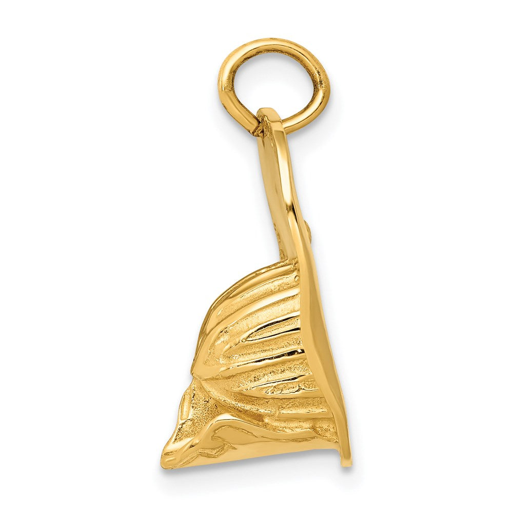 14k Yellow Gold 21 mm 3-D Large Fireman's Hat Charm (3.28 grams)