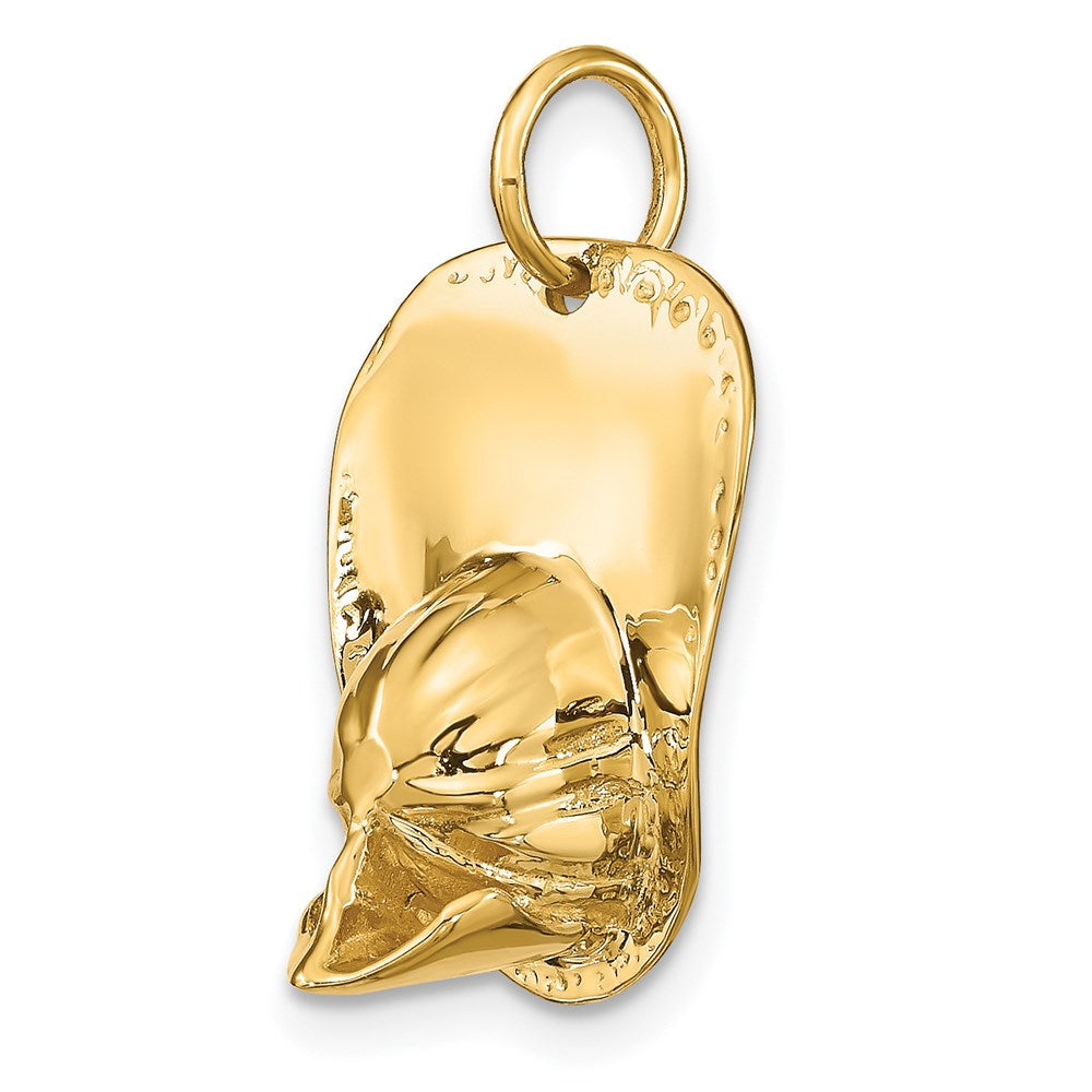 14k Yellow Gold 21 mm 3-D Large Fireman's Hat Charm (3.28 grams)