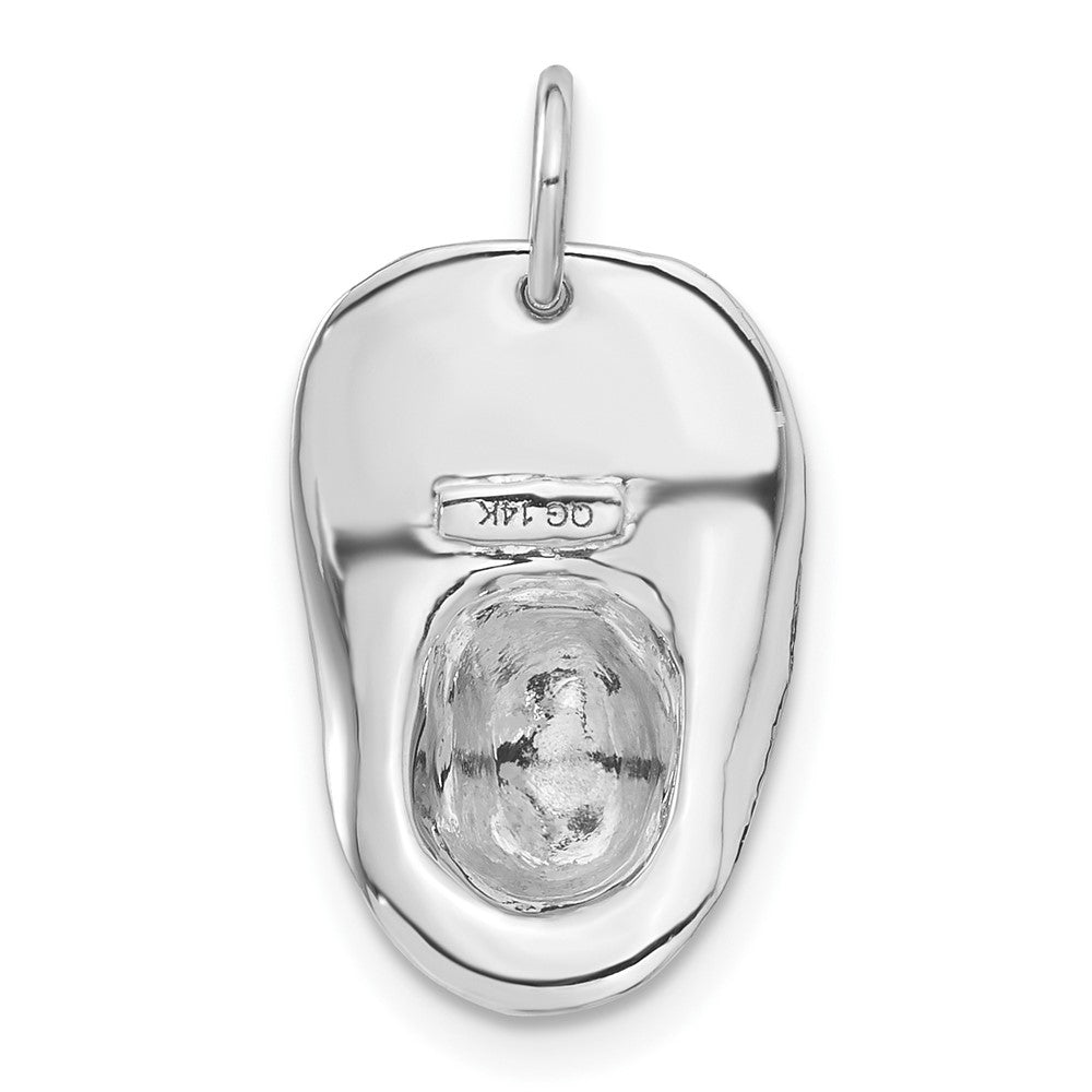 14k White Gold 21 mm 3-D Large Fireman's Hat Charm (3.64 grams)