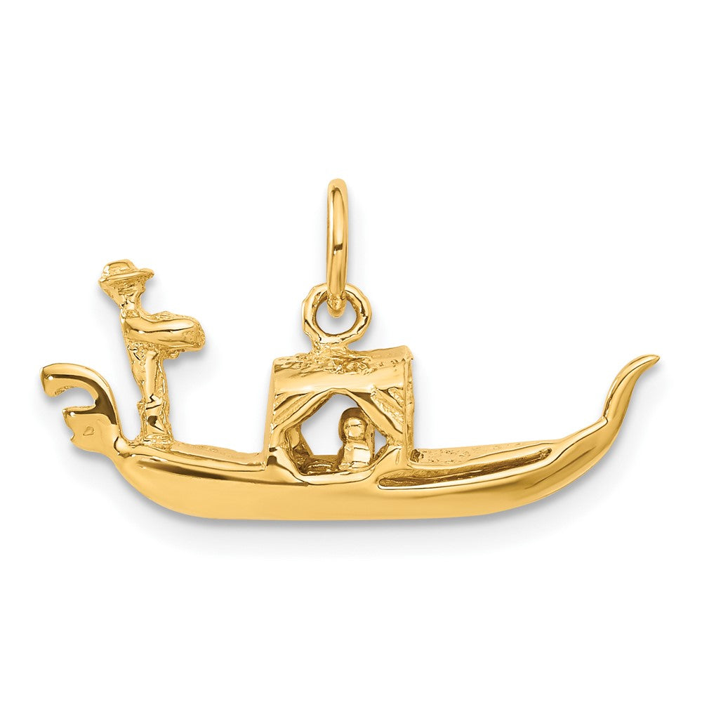 14k Yellow Gold 26 mm 3D Gondola Charm (2.56 grams)