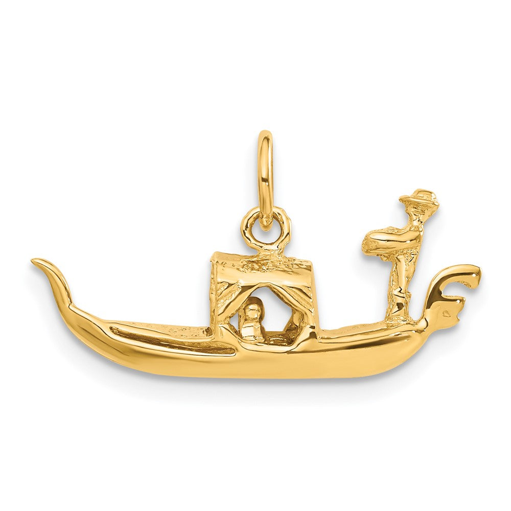 14k Yellow Gold 26 mm 3D Gondola Charm (2.56 grams)