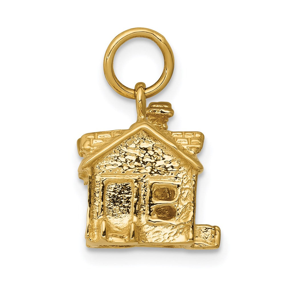 14k Yellow Gold 16 mm 3-D House Charm (4.19 grams)