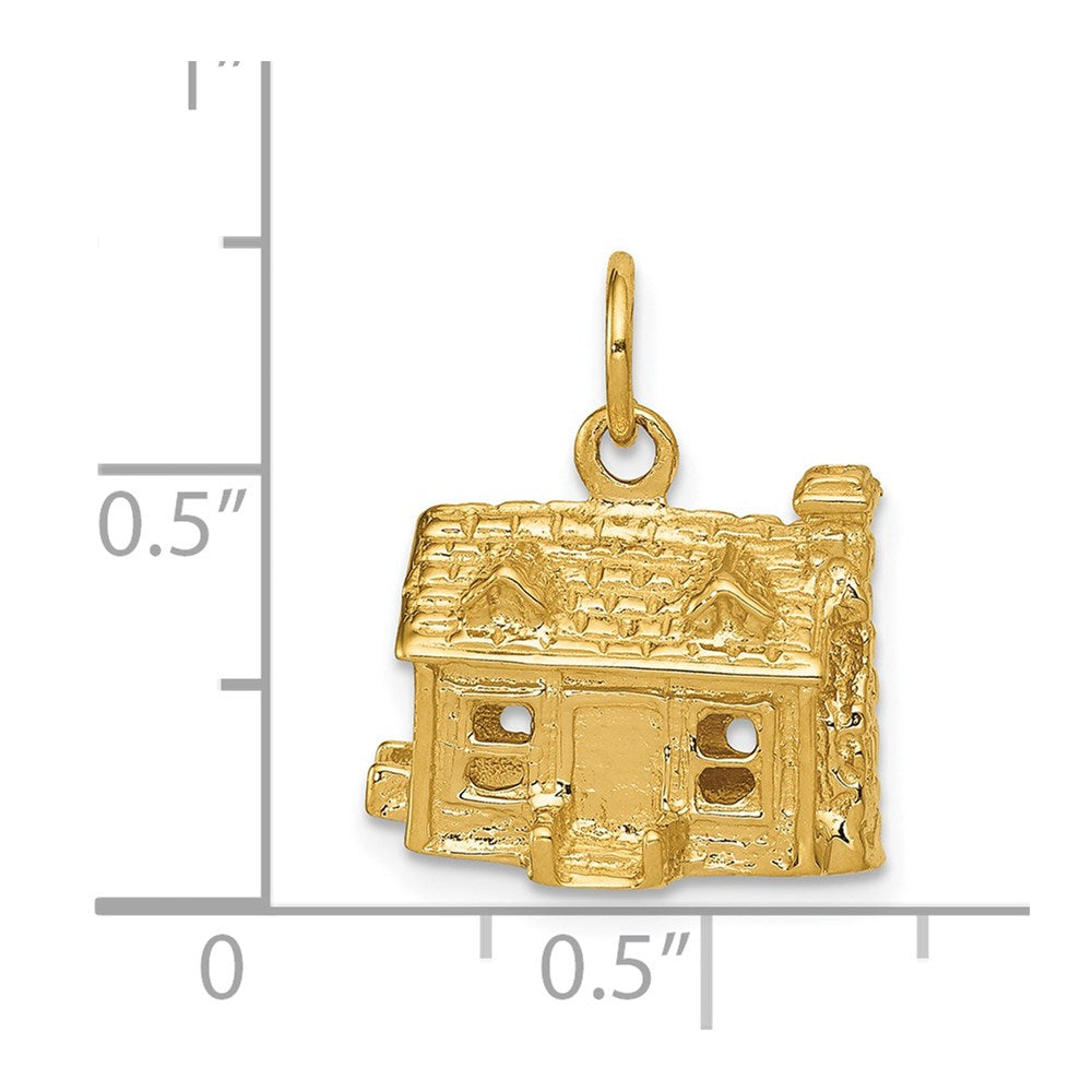 14k Yellow Gold 16 mm 3-D House Charm (4.19 grams)