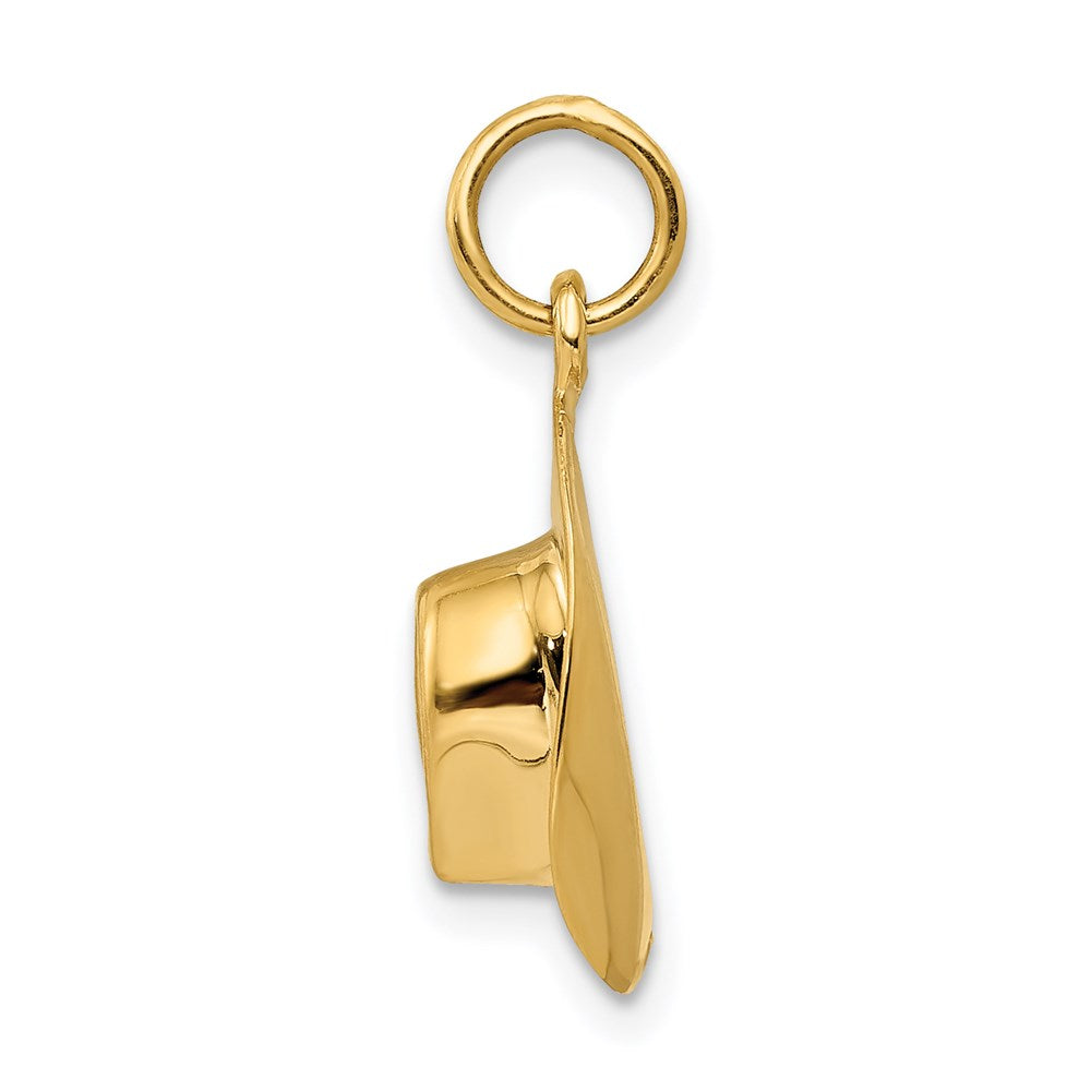 14k Yellow Gold 11 mm Hat Charm (1.99 grams)