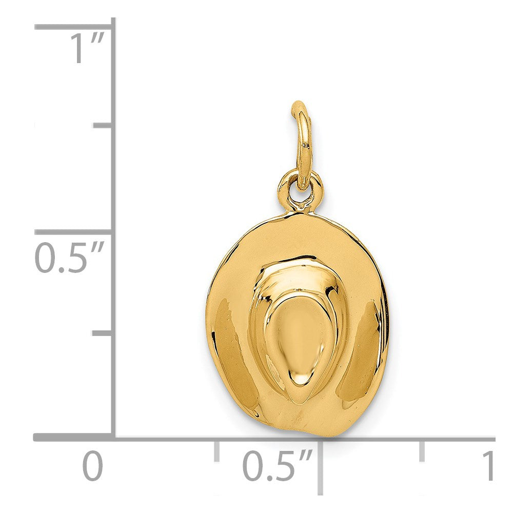 14k Yellow Gold 11 mm Hat Charm (1.99 grams)